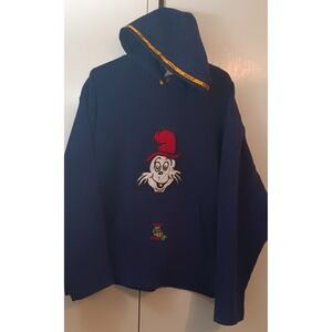 vintage Cat In The Hat Dr Seuss Mens L Hoodie Green Eggs And Ham 90s Y2k Kidcore